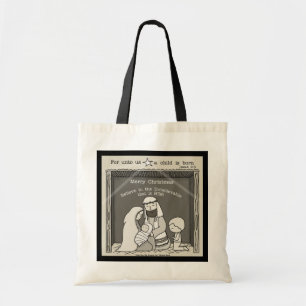 Tote Bag Petit garçon à la crèche-Joyeux Noël