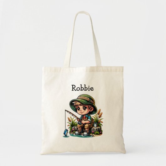 Tote Bag Petit Garçon Pêche personnalisée (Devant)