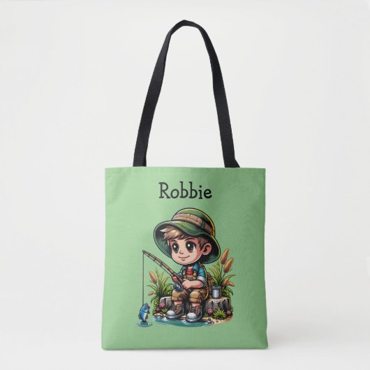 Tote Bag Petit Garçon Pêche personnalisée (Devant)