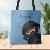 Tote Bag Petit guerrier de Ninja en bleu