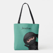 Tote Bag Petit guerrier de Ninja sur vert (Dos)