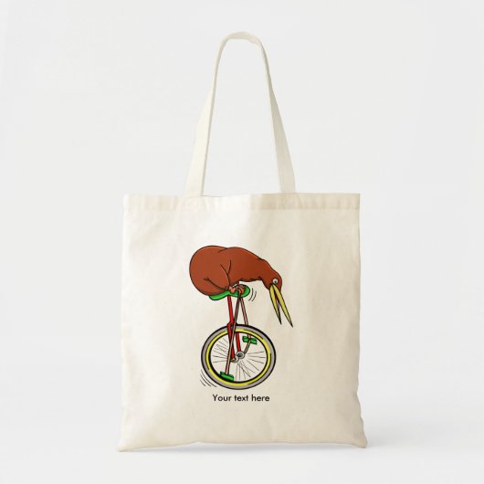 Tote Bag Petit Kiwi Brown Sur Un Monocycle Rouge (Devant)