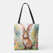Tote Bag Petit lapin brun joyeux 1, Pâques (Dos)