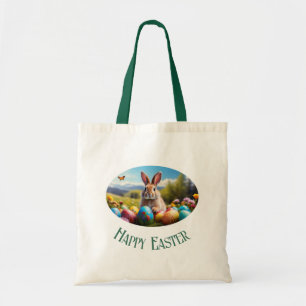 Tote Bag Petit lapin de Pâques dans le paysage