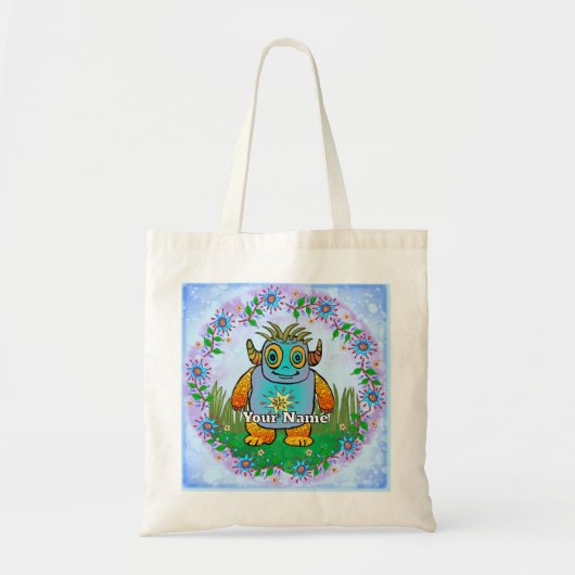 Tote Bag Petit Monstre Bleu (Devant)