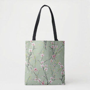 Tote Bag petit motif de fleurs rouge et jaune sur dossier v