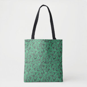 Tote Bag Petit motif floral vert mignon
