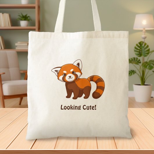 Tote Bag Petit Panda Rouge Mignon