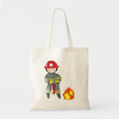 Tote Bag Petit pompier héros éteignant un incendie (Devant)