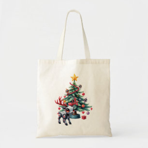 Tote Bag Petit renne Cyberpunk avec sapin de Noël