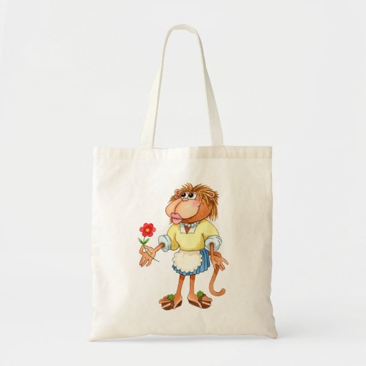 Tote Bag Petit singe aux fleurs (Devant)