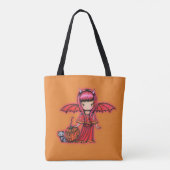 Tote Bag Petit vampire d'Halloween avec chaton (Dos)