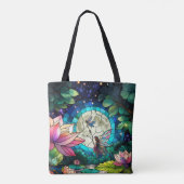 Tote Bag Petit vitrail de fée avec libellule (Dos)