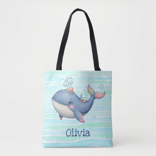 Tote Bag Petite baleine mignonne et irrégulière (Devant)