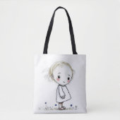 Tote Bag Petite Esquisse De Fille Avec Fleur sauvage (Devant)