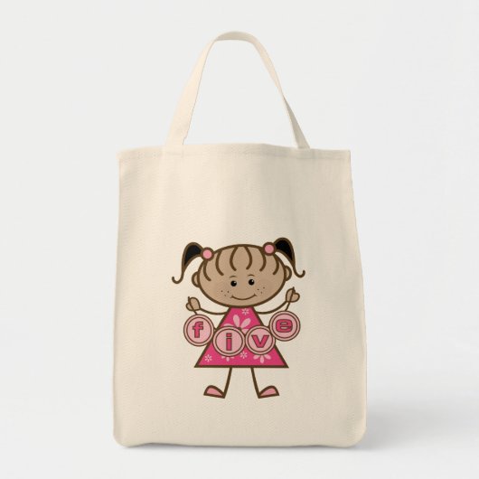Tote Bag Petite fille 5e anniversaire Tshirts et cadeaux (Devant)