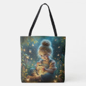 Tote Bag Petite Fille Avec Des Bugs Éclair (Devant)