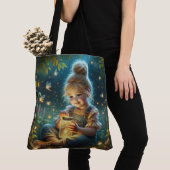 Tote Bag Petite Fille Avec Des Bugs Éclair (De près)