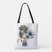 Tote Bag Petite Fille Avec Fleurs (Dos)