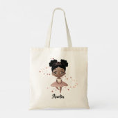 Tote Bag Petite fille avec la Couronne danse Ballet, rose e (Dos)