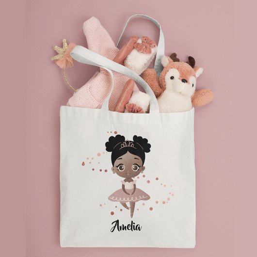 Tote Bag Petite fille avec la Couronne danse Ballet, rose e