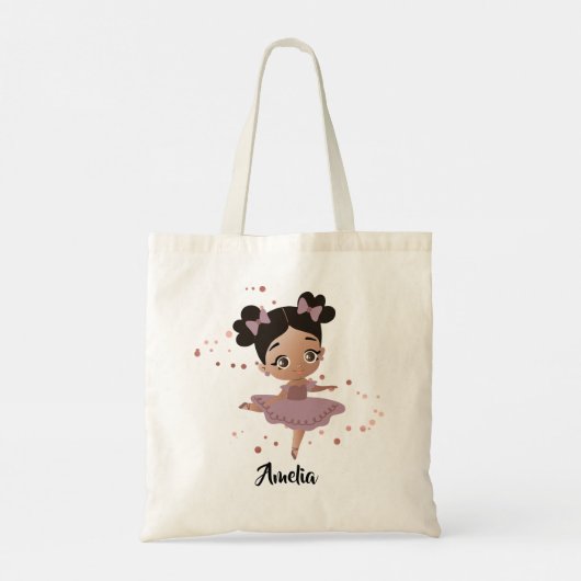 Tote Bag Petite fille Dancing Ballerina avec vaches, Or Ros (Dos)