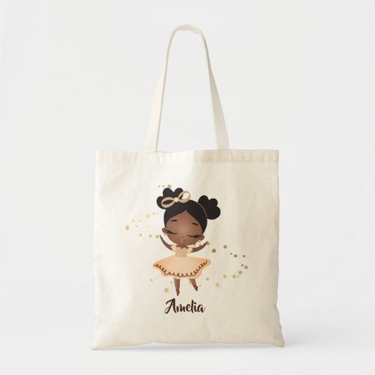Tote Bag Petite fille Danser Ballerina avec / Bow, Étincell (Devant)