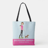 Tote Bag Petite Fille Et Chien Brown - Services De Promenad (Dos)