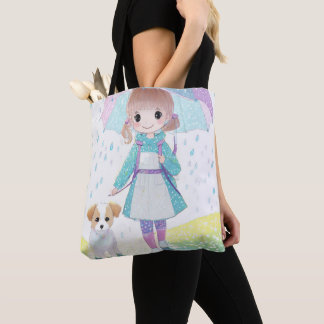 Tote Bag Petite fille jour de pluie