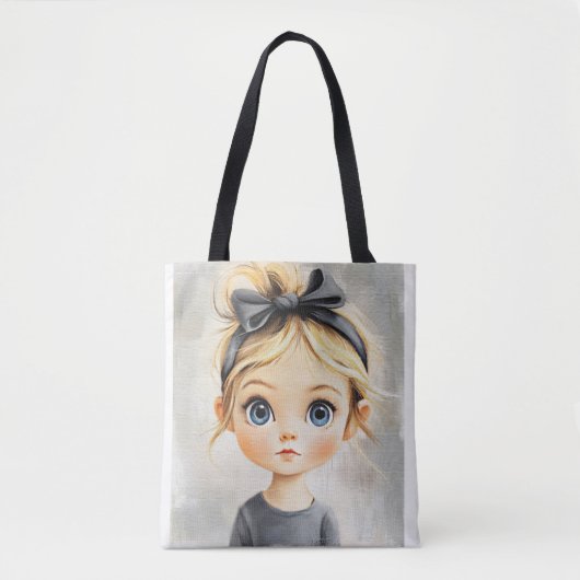Tote Bag Petite fille mignonne avec de beaux yeux V1 (Devant)