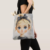 Tote Bag Petite fille mignonne avec de beaux yeux V1 (De près)