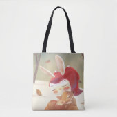 Tote Bag Petite fille qui serre des cerfs (Devant)