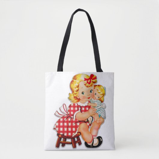 Tote Bag Petite fille retro vintage poupée (Devant)