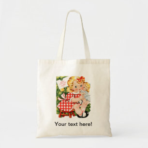 Tote Bag Petite fille vintage mignonne avec une poupée