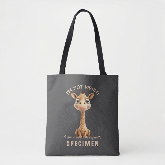 Tote Bag Petite girafe Je ne suis pas bizarre Je suis rare (Devant)