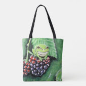 Tote Bag Petite grenouille d'arbre sur une peinture de Blac (Dos)