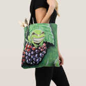 Tote Bag Petite grenouille d'arbre sur une peinture de Blac (De près)