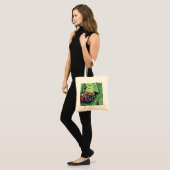 Tote Bag Petite grenouille d'arbre sur une peinture de Blac (Devant (modèle))