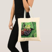 Tote Bag Petite grenouille d'arbre sur une peinture de Blac (Devant (produit))