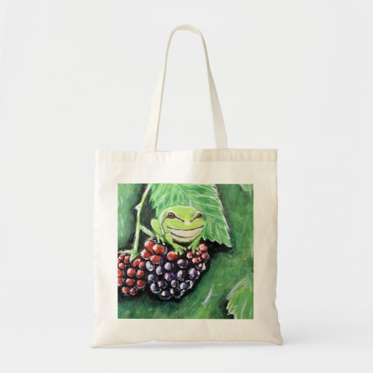 Tote Bag Petite grenouille d'arbre sur une peinture de Blac (Devant)