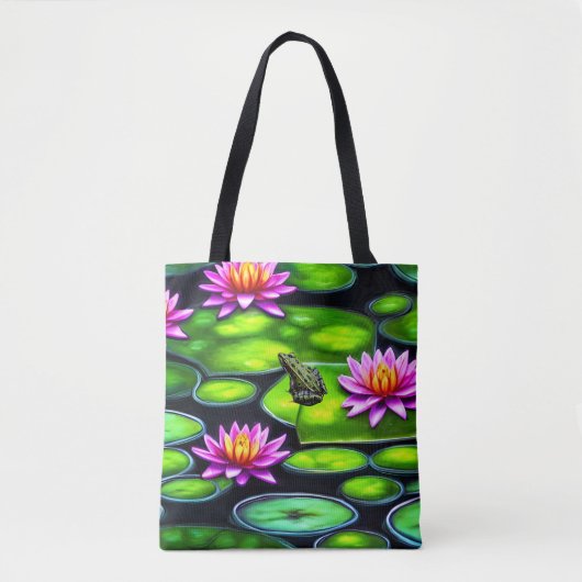Tote Bag Petite grenouille sur Lily Pad (Devant)