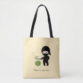 Tote Bag Petite pastèque Ninja coupant 2 côtés Jaune (Devant)