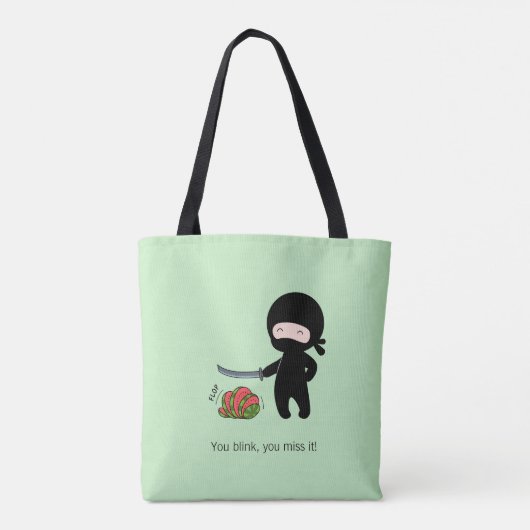 Tote Bag Petite pastèque Ninja Coupe 2 Côtés Vert (Dos)