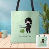 Tote Bag Petite pastèque Ninja Coupe 2 Côtés Vert