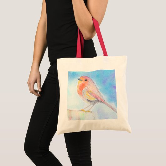 Tote Bag Petite peinture à l'aquarelle Robin (Devant (produit))