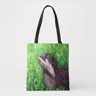 Tote Bag Petite peinture de loutre de rivière