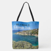 Tote Bag petite plage en Sardaigne avec eau turquoise (Dos)