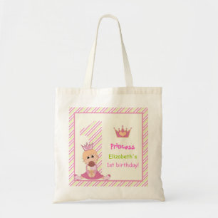 Tote Bag Petite princesse et couronne filles 1er anniversai