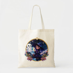 Tote Bag Petite sorcière aux grands yeux étincelants.