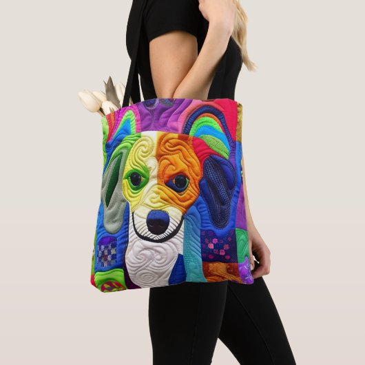 Tote Bag Petite surface Beagle comme design (De près)